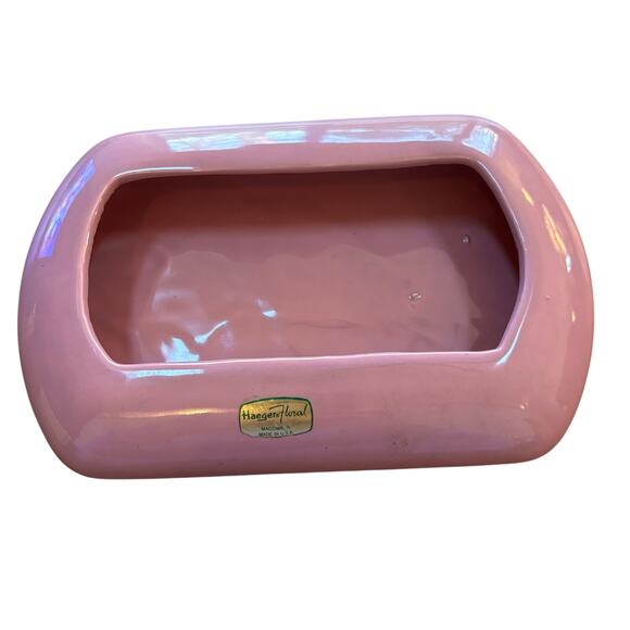 Haeger Floral pink ikebana planter flower pot decorative pottery Macomb IL USA - Picture 1 of 7